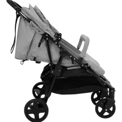 vidaXL Carrito para gemelos de acero y negro Gris claro Outlet