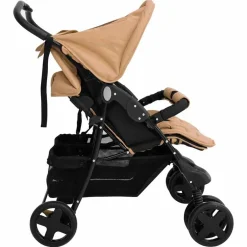 Niños vidaXL Transporte De Bebés-Carrito para gemelos de acero gris