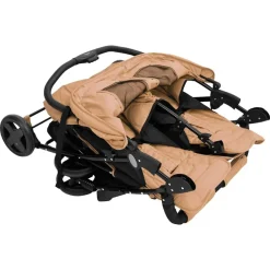 Niños vidaXL Transporte De Bebés-Carrito para gemelos de acero gris
