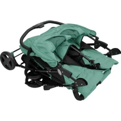 vidaXL Carrito para gemelos de acero Verde Clearance