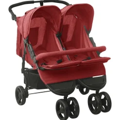 Niños vidaXL Transporte De Bebés-Carrito para gemelos de acero