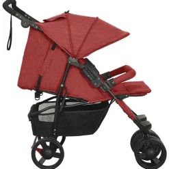 Niños vidaXL Transporte De Bebés-Carrito para gemelos de acero