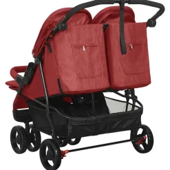 Niños vidaXL Transporte De Bebés-Carrito para gemelos de acero