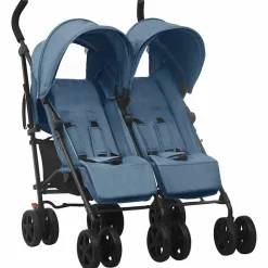 vidaXL Carrito para gemelos de acero Azul marino Outlet