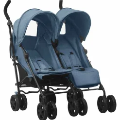 vidaXL Carrito para gemelos de acero Azul marino Outlet