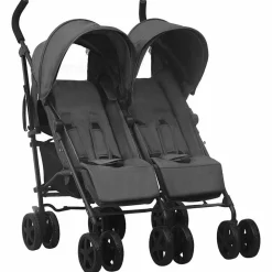 vidaXL Carrito para gemelos de acero gris Antracita Clearance