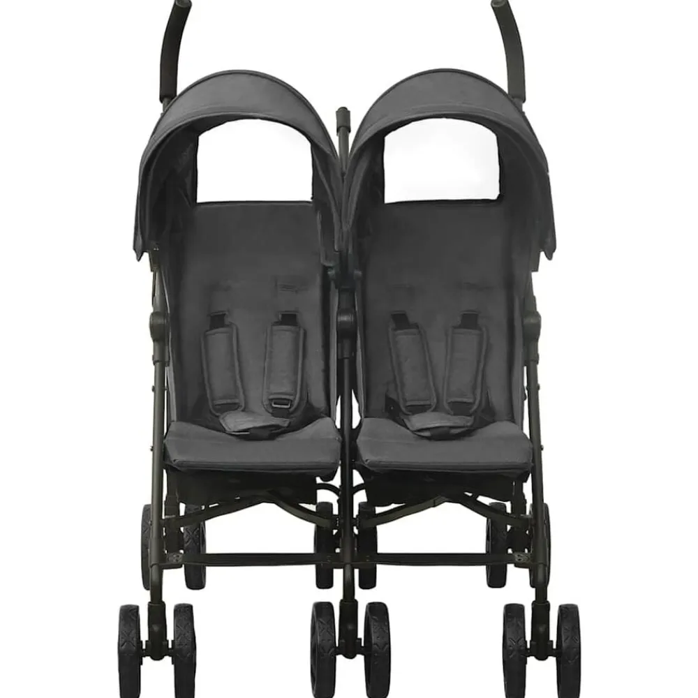vidaXL Carrito para gemelos de acero gris Antracita Clearance
