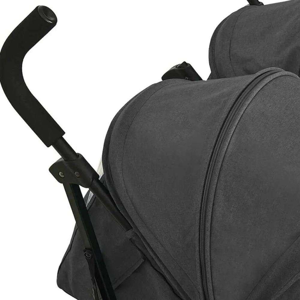 vidaXL Carrito para gemelos de acero gris Antracita Clearance