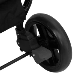 Niños vidaXL Transporte De Bebés-Carrito para gemelos de acero y negro
