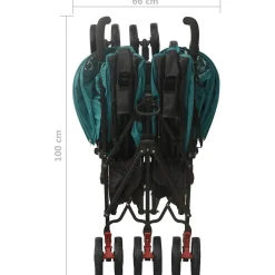 Niños vidaXL Transporte De Bebés-Carrito para gemelos de acero
