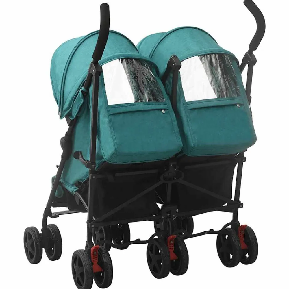 Niños vidaXL Transporte De Bebés-Carrito para gemelos de acero