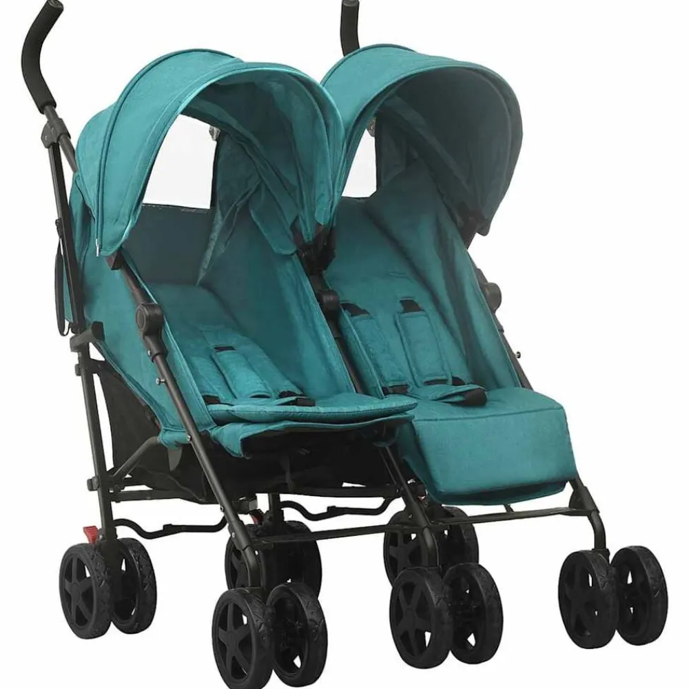 Niños vidaXL Transporte De Bebés-Carrito para gemelos de acero