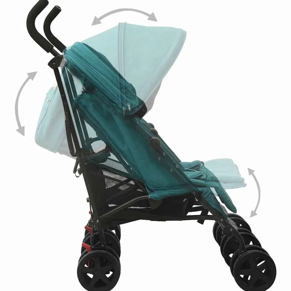 Niños vidaXL Transporte De Bebés-Carrito para gemelos de acero
