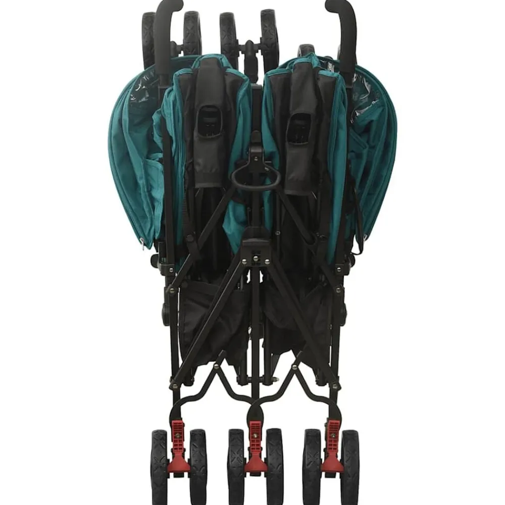 Niños vidaXL Transporte De Bebés-Carrito para gemelos de acero