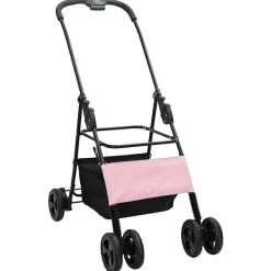 vidaXL Carrito Plegable para Mascotas 81 x 47 x 99 cm Poliéster Rosa Clearance