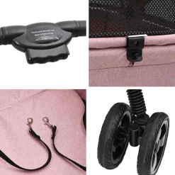 vidaXL Carrito Plegable para Mascotas 81 x 47 x 99 cm Poliéster Rosa Clearance