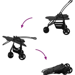 vidaXL Carrito Plegable para Mascotas 78 x 54 x 101 cm Poliéster Negro Hot