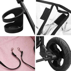 vidaXL Carrito Plegable para Mascotas 78 x 54 x 101 cm Poliéster Rosa New