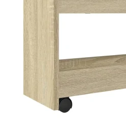 vidaXL Carro de almacenaje estrecho 4 niveles madera Roble Sonoma Outlet