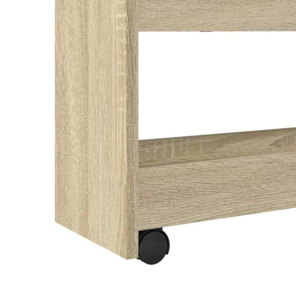 vidaXL Carro de almacenaje estrecho 4 niveles madera Roble Sonoma Outlet