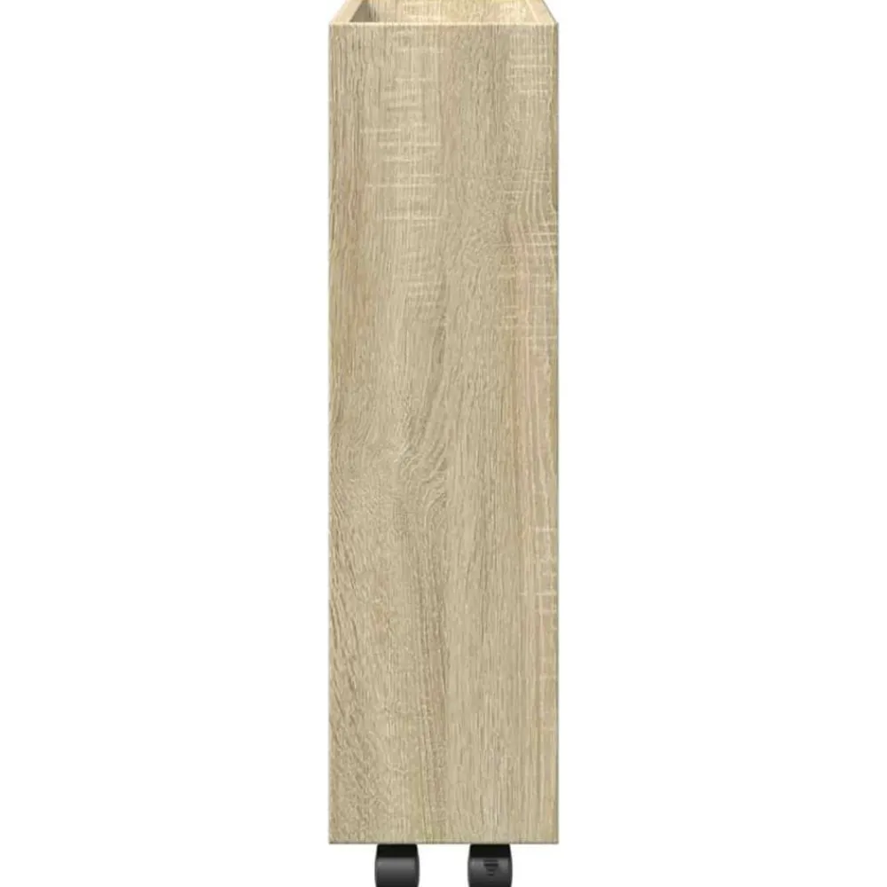 vidaXL Carro de almacenaje estrecho 3 niveles madera Roble Sonoma