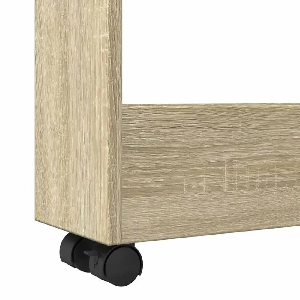 vidaXL Carro de almacenaje estrecho 3 niveles madera Roble Sonoma