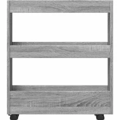vidaXL Carro de almacenaje estrecho 3 niveles madera Gris sonoma Clearance