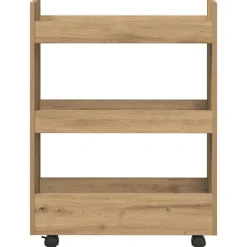 vidaXL Carro de almacenaje estrecho 3 niveles madera roble artisian artisian oak Sale