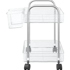vidaXL Herramientas-Carro de almacenamiento 2 niveles transparente 37x28x43,5 cm