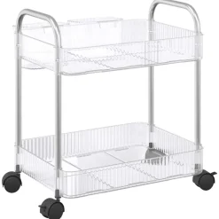 vidaXL Herramientas-Carro de almacenamiento 2 niveles transparente 37x28x43,5 cm