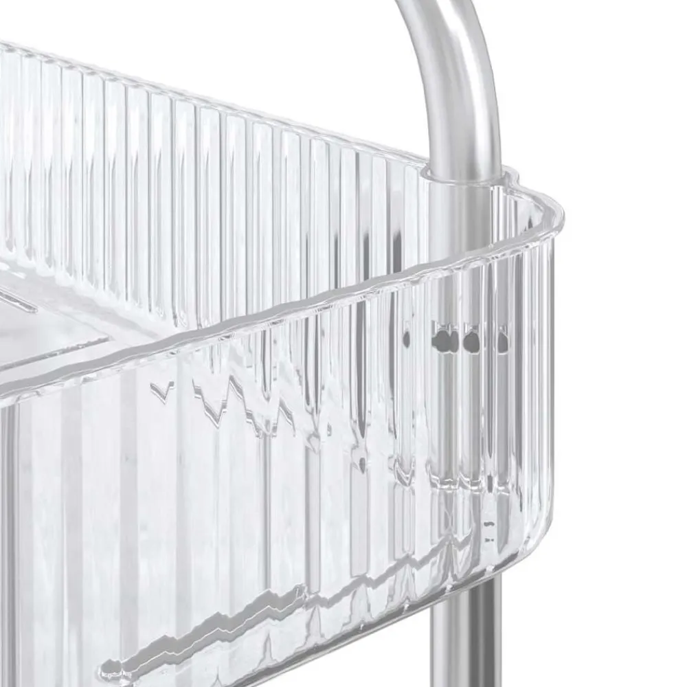 vidaXL Herramientas-Carro de almacenamiento 2 niveles transparente 37x28x43,5 cm
