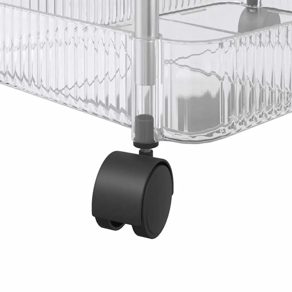 vidaXL Herramientas-Carro de almacenamiento 2 niveles transparente 37x28x43,5 cm