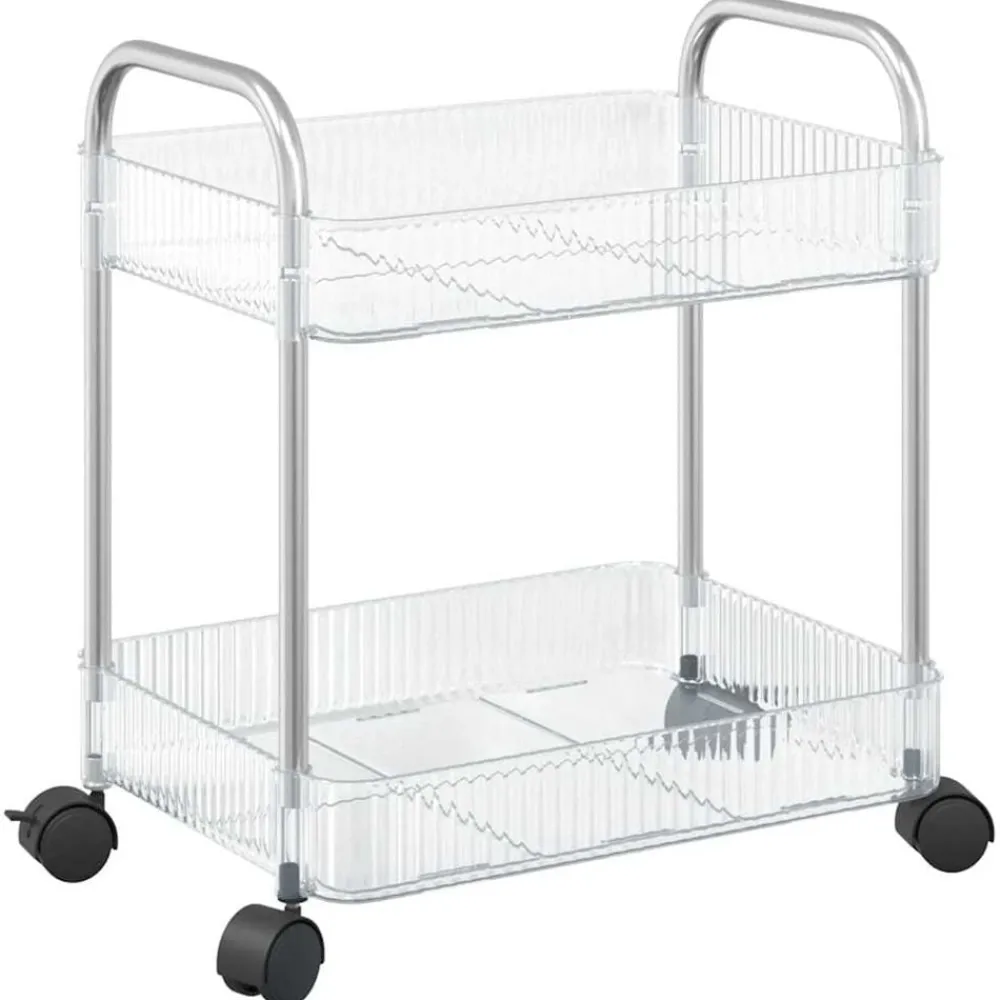 vidaXL Herramientas-Carro de almacenamiento 2 niveles transparente 37x28x43,5 cm