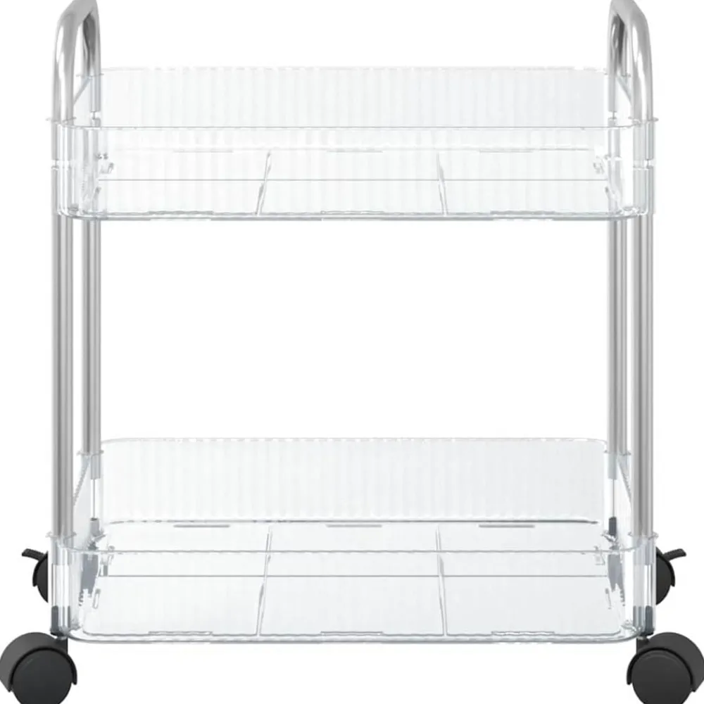 vidaXL Herramientas-Carro de almacenamiento 2 niveles transparente 37x28x43,5 cm