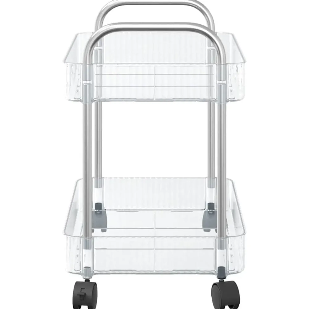 vidaXL Herramientas-Carro de almacenamiento 2 niveles transparente 37x28x43,5 cm