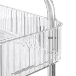vidaXL Herramientas-Carro de almacenamiento 2 niveles transparente 37x28x43,5 cm