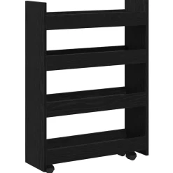 vidaXL Carro de Almacenamiento Estrecho 60 x 20 x 82 cm Roble negro Best