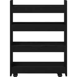 vidaXL Carro de Almacenamiento Estrecho 60 x 20 x 82 cm Roble negro Best