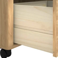 vidaXL Carro de Cocina FLORO Marrón cera 72,5 x 45 x 80 cm Marrón cera Clearance