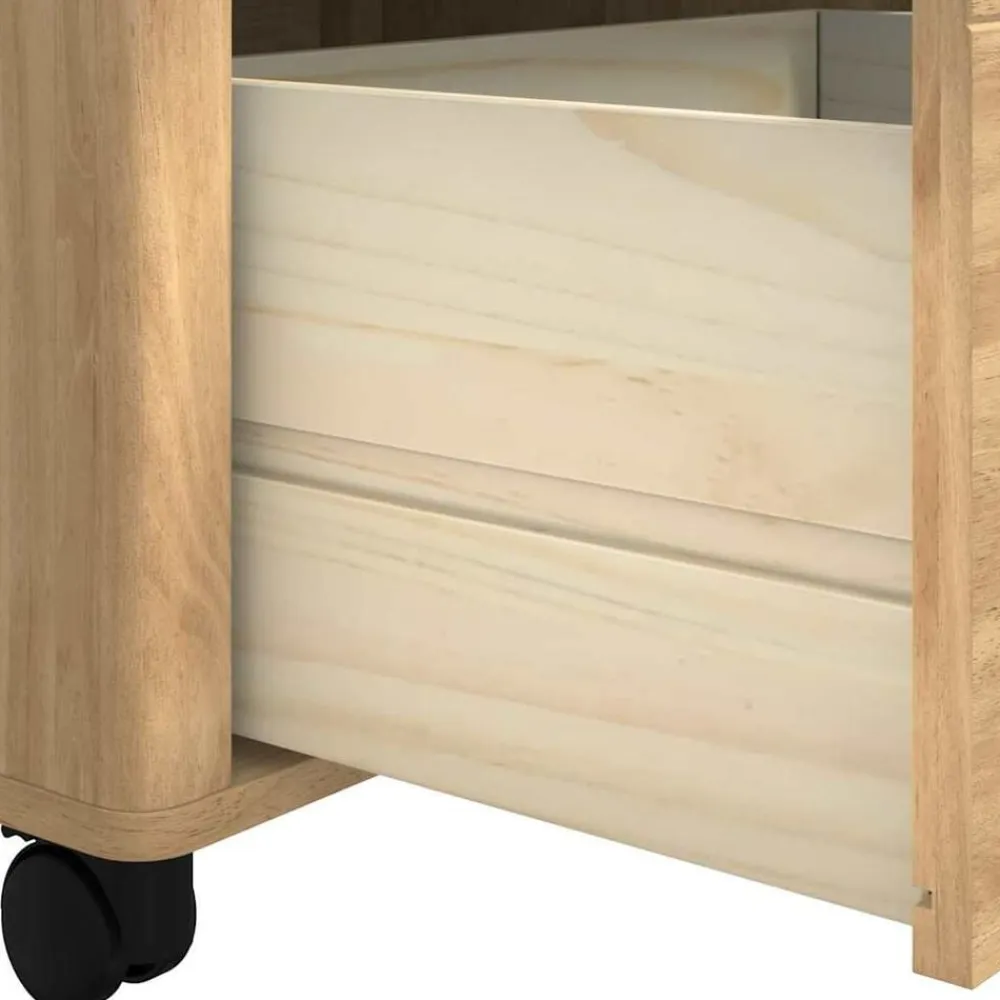 vidaXL Carro de Cocina FLORO Marrón cera 72,5 x 45 x 80 cm Marrón cera Clearance