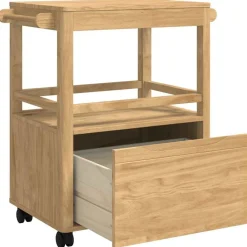 vidaXL Carro de Cocina FLORO Marrón cera 72,5 x 45 x 80 cm Marrón cera Clearance