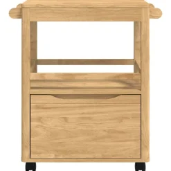 vidaXL Carro de Cocina FLORO Marrón cera 72,5 x 45 x 80 cm Marrón cera Clearance