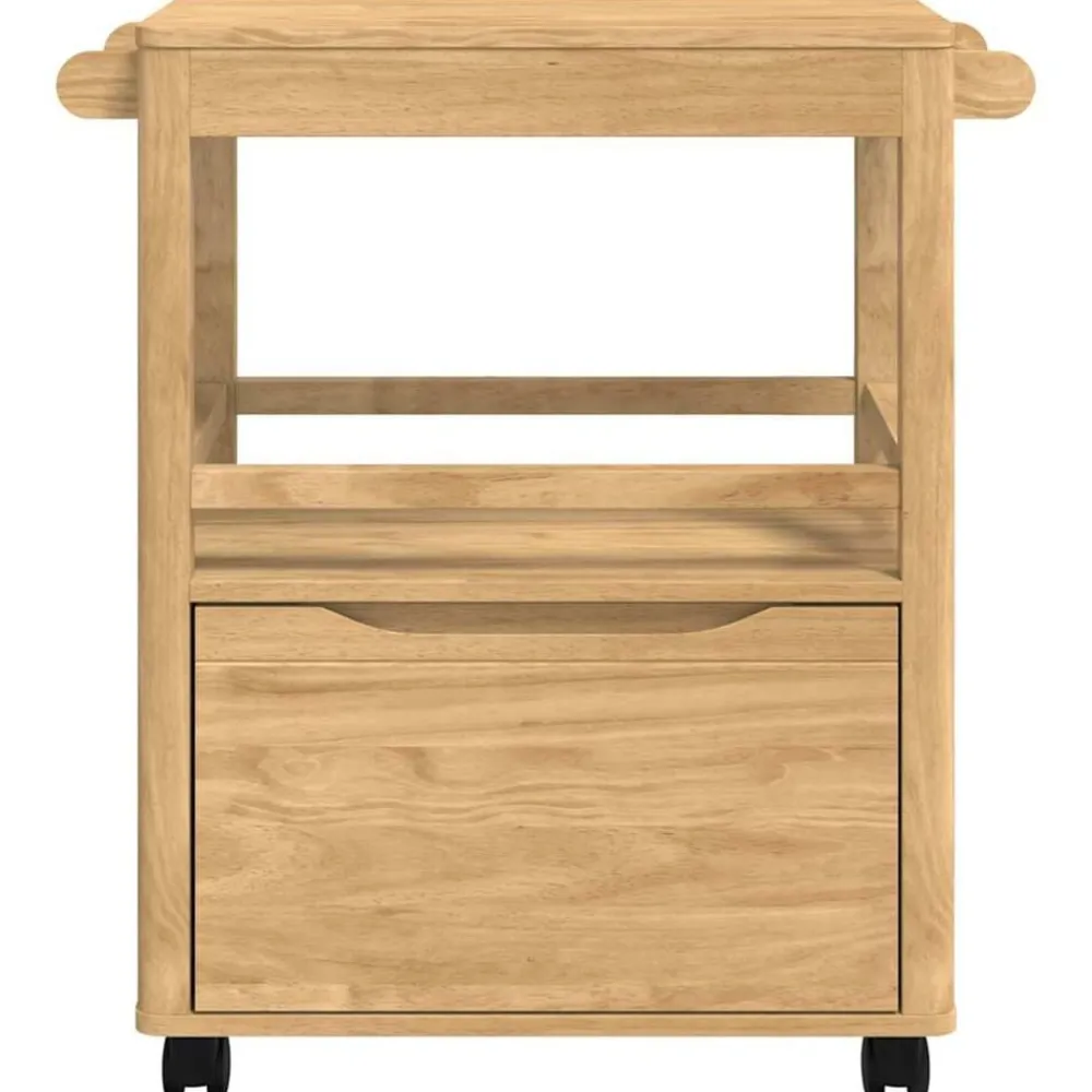vidaXL Carro de Cocina FLORO Marrón cera 72,5 x 45 x 80 cm Marrón cera Clearance