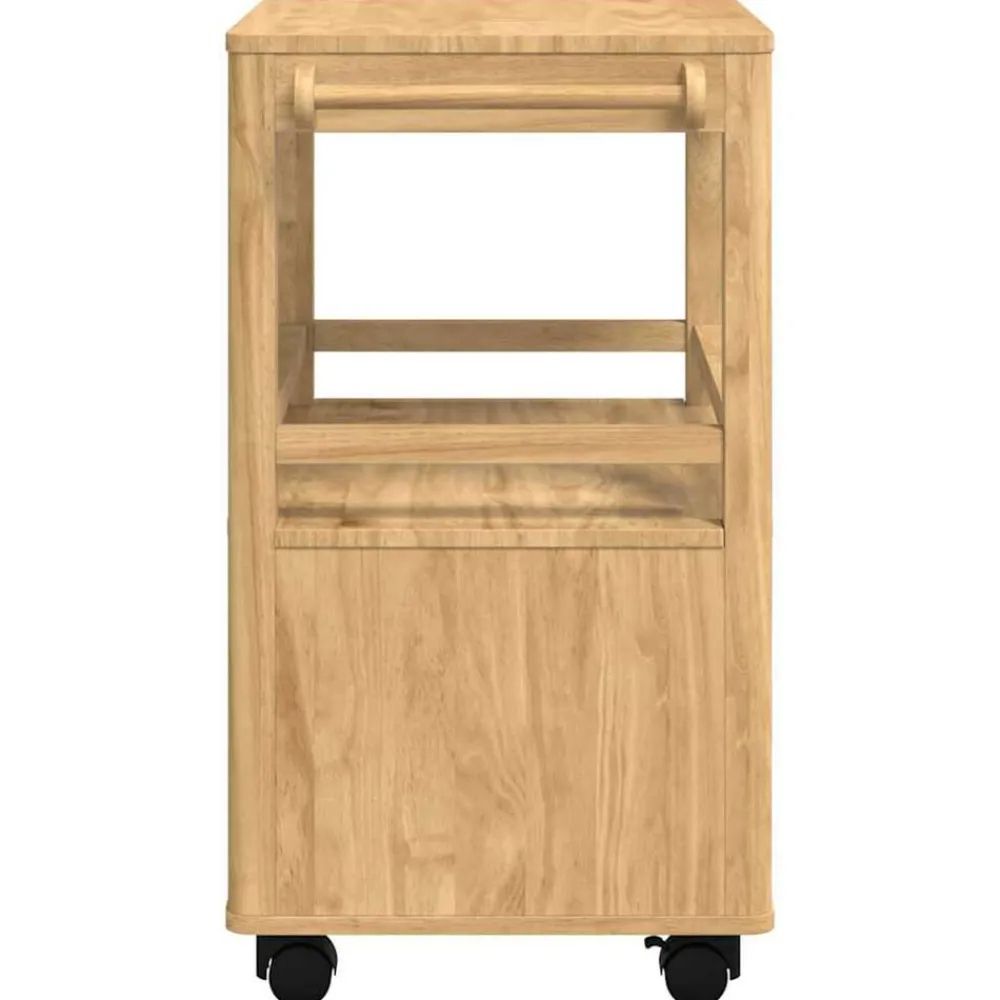 vidaXL Carro de Cocina FLORO Marrón cera 72,5 x 45 x 80 cm Marrón cera Clearance