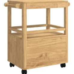 vidaXL Carro de Cocina FLORO Marrón cera 72,5 x 45 x 80 cm Marrón cera Clearance