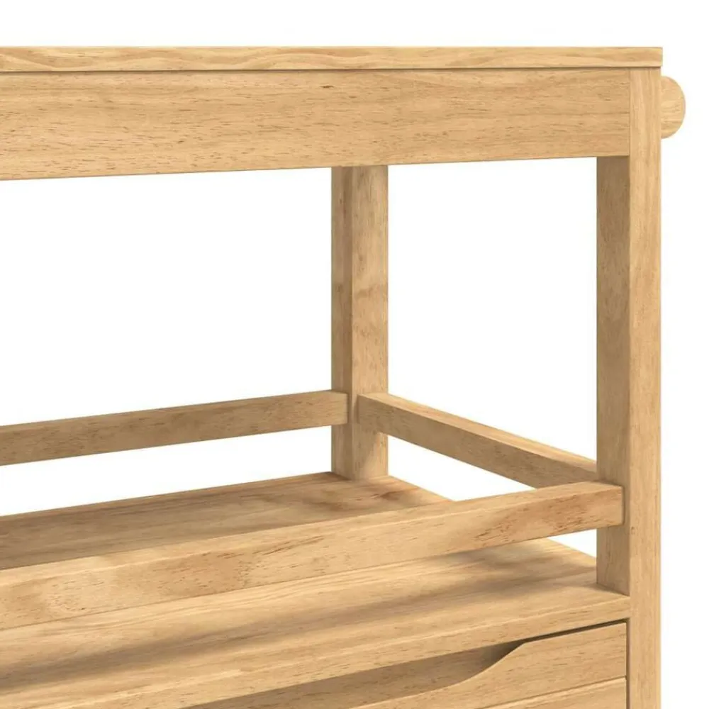vidaXL Carro de Cocina FLORO Marrón cera 72,5 x 45 x 80 cm Marrón cera Clearance