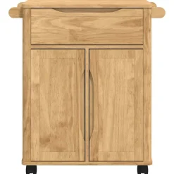 vidaXL Carros E Islas-Carro de Cocina FLORO Marrón cera 72,5 x 45 x 80 cm