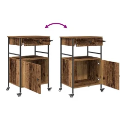 vidaXL Carro de Cocina Madera vieja 56 x 43 x 89,5 cm Madera envejecida Best