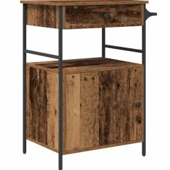 vidaXL Carro de Cocina Madera vieja 56 x 43 x 89,5 cm Madera envejecida Best