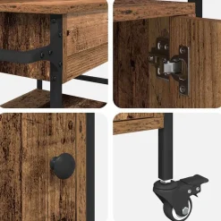 vidaXL Carro de Cocina Madera vieja 56 x 43 x 89,5 cm Madera envejecida Best